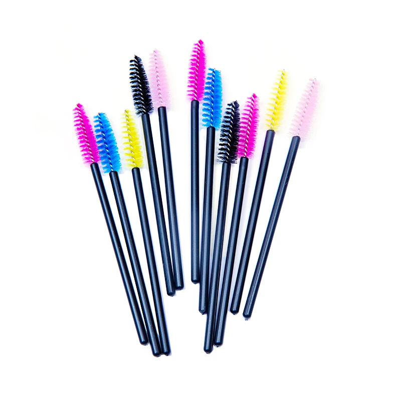 

New 250pcs/lot make up brush Pink synthetic fiber One-Off Disposable Eyelash Brush Mascara Applicator Wand Brush best deal