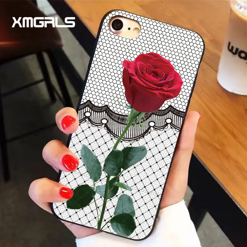 Xmgrls любовь розы для iphone 8 Чехол нескользящая PC матовый масштаба мобильного