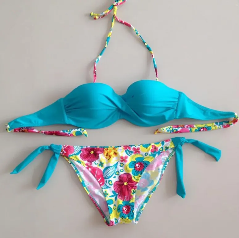 Сексуальный женский купальник Модный летний пуш-ап Мягкий Купальник цветочные