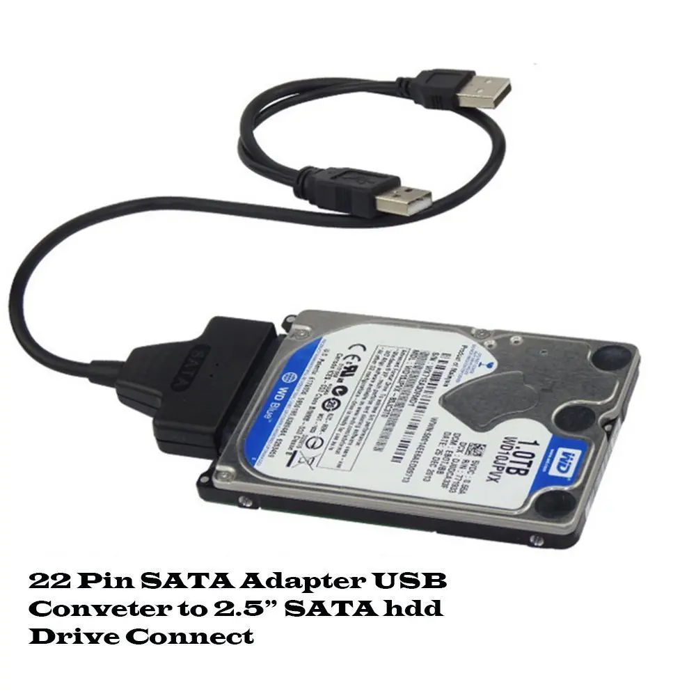 Кабель адаптера LBSC USB 2 0 для SATA 7 + 15 Pin 22Pin жесткого диска 5 дюйма|Кабели передачи