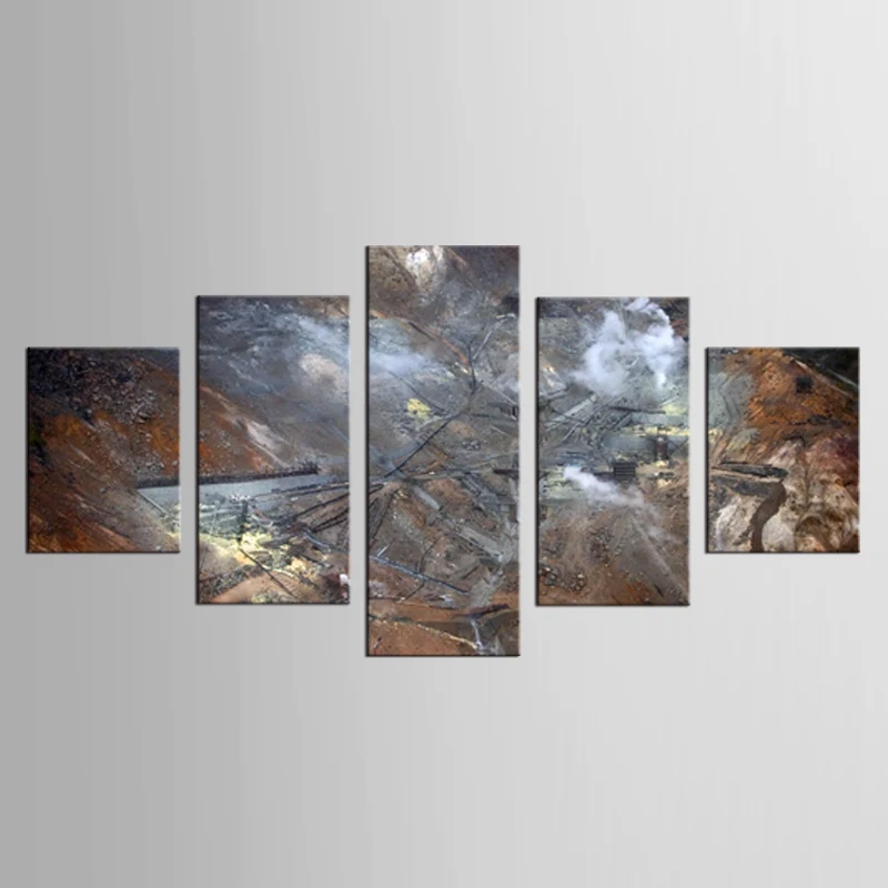 5 панелей/HD Картина на холсте восход и свет темно коричневой земле картина с