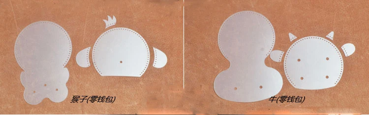 DIY милый дизайн головы животных кожаный держатель для карт кошелек Прошитый узор