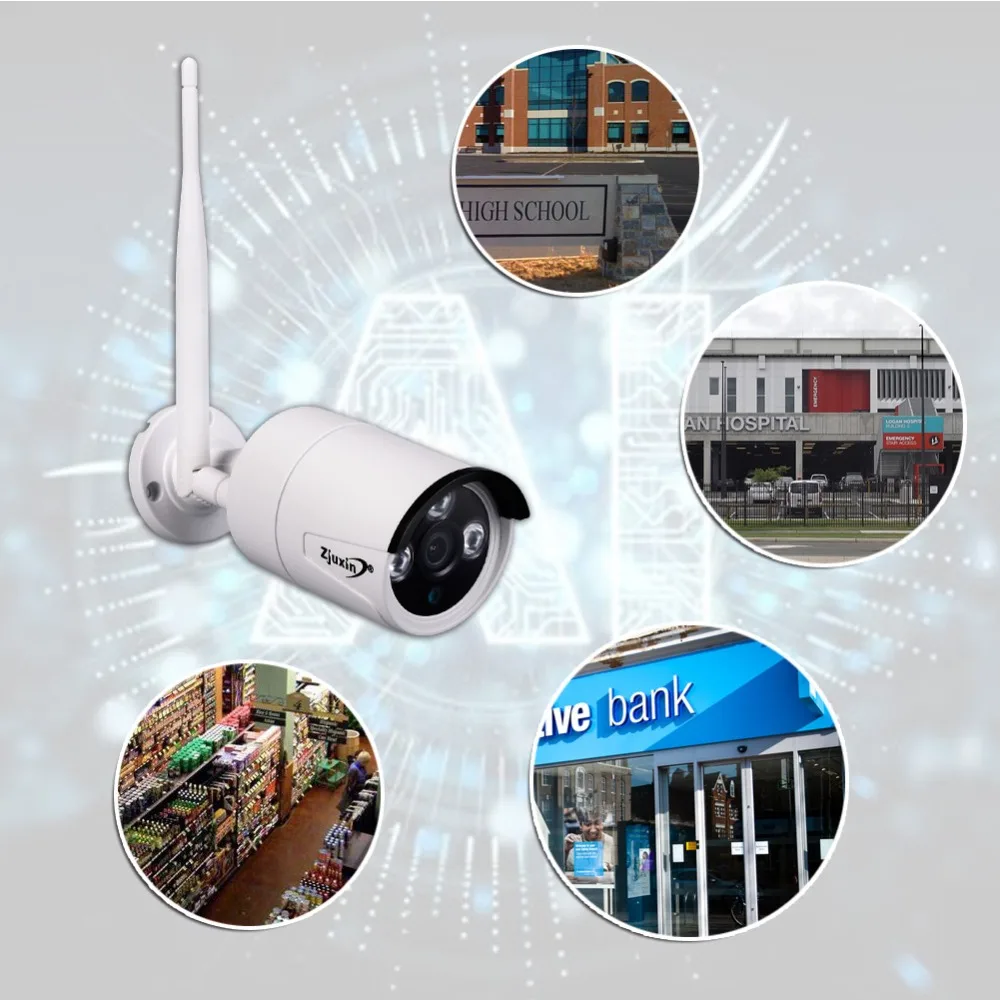 Zjuxin 1080P 2MP Wifi IP AI камера HD облачная беспроводная наружная Водонепроницаемая инфракрасная камера ночного видения с TF слотом