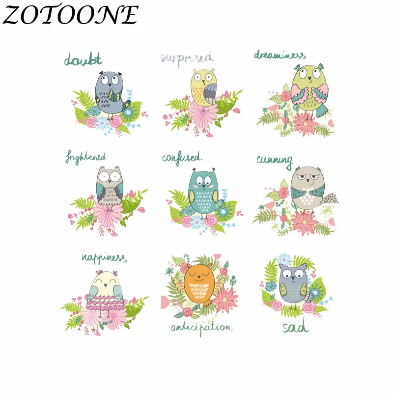 ZOTOONE DIY нашивки с теплопередачей для аппликация на одежду Детская одежда украшения милый мультфильм животных сочетание железа на нашивках - Цвет: 24