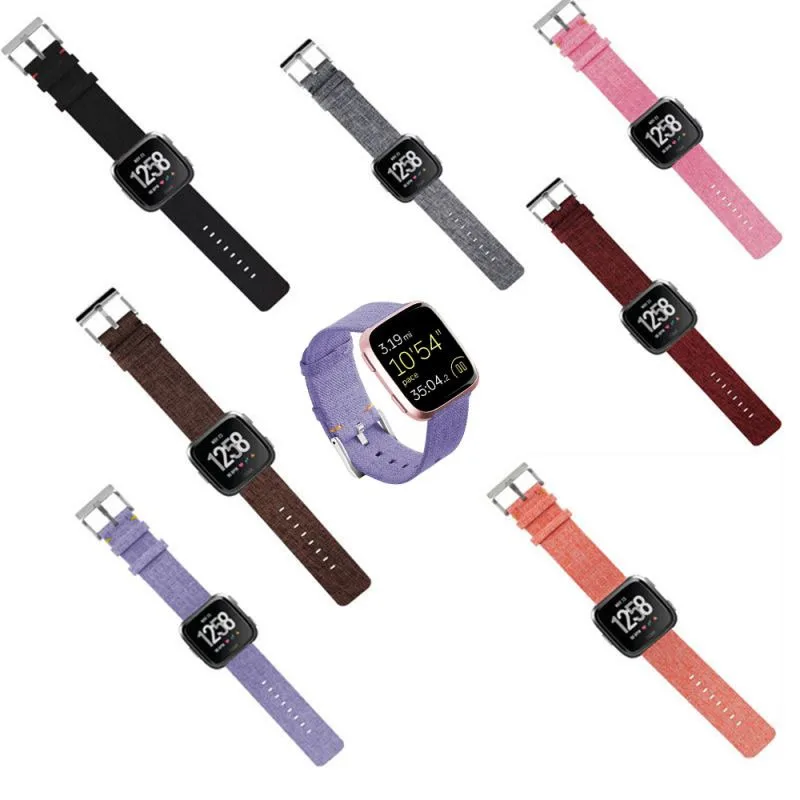 Часы с сердечным ритмом применимые к Fitbit versa ремешок из парусины умный джинсовый