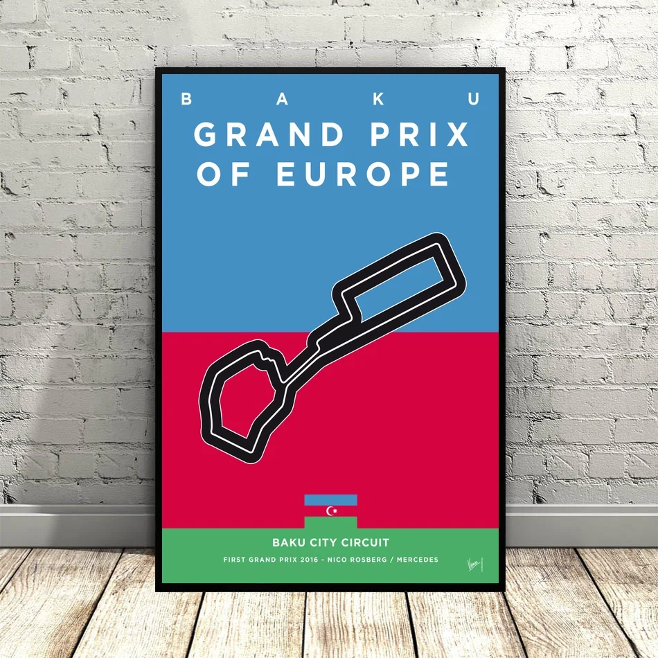 Первый GRAND PRIX мой F1 беговую дорожку художественный плакат на холсте Wall Art Для