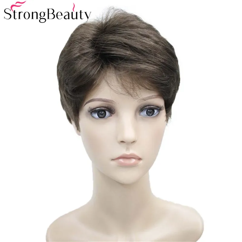 StrongBeauty короткие волнистые парики для тела синтетический женский/мужской парик