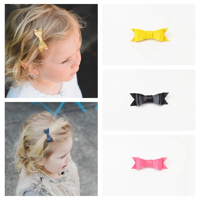 

5 шт./лот бутик детские заколки для волос с бантом для девочек модные кожаные заколки для волос с бантом для детей лучший подарок для детей тю...