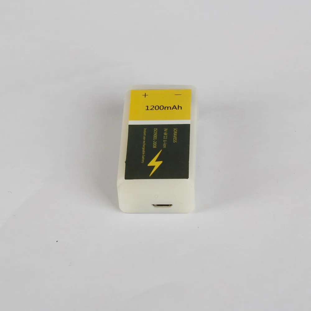 Перезаряжаемый литий-ионный аккумулятор SORVESS 9В 6F22 с USB 1200 мАч элемент для