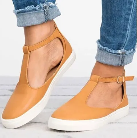 Популярные женские повседневные модные туфли с пряжкой на ремешке Zapatillas