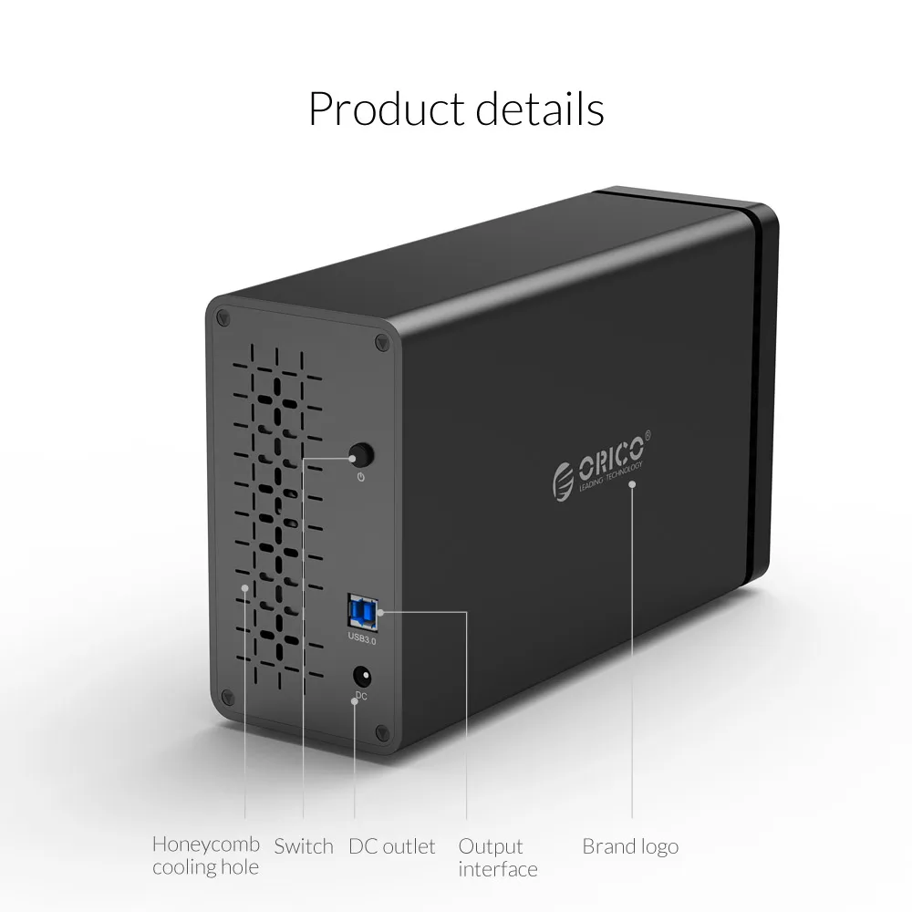 Док станция ORICO NS200RU3 2 Bay USB3.0 с поддержкой Raid 20 ТБ для хранения данных 5 Гбит/с UASP