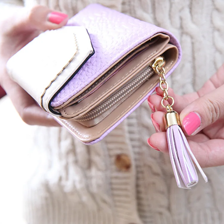 Модный женский кошелек из кожи аллигатора на молнии карамельных цветов 2019