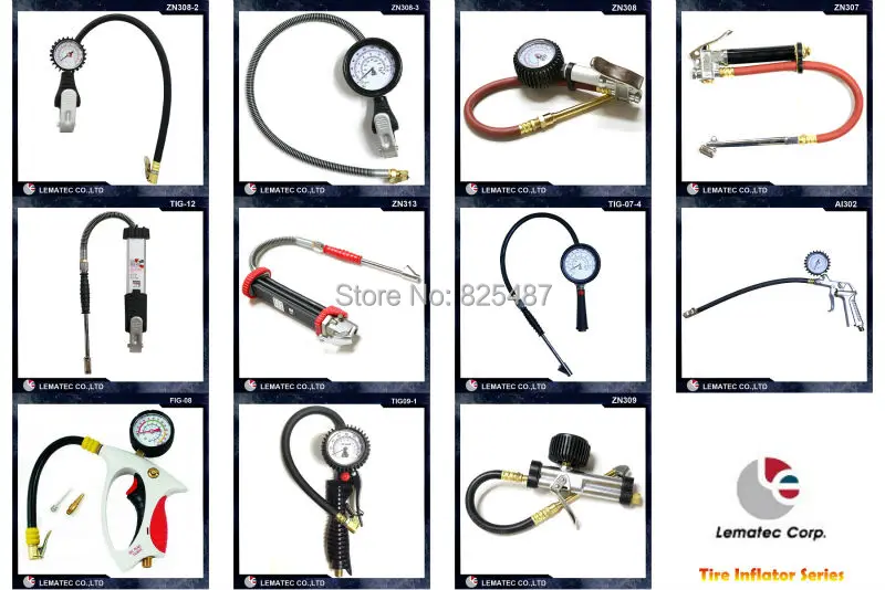 LEMAEC насос для шин с манометром Инструменты ремонта пистолет накачивания