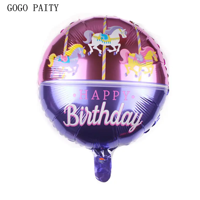 GOGO PAITY новые 18 дюймовые круглые шары с днем рождения алюминиевые воздушные для