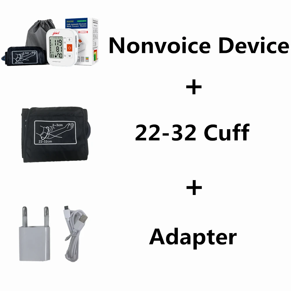 nonvoice22-32cm cuff Цифровой тонометр JZIKI для измерения артериального давления, тонометр, портативный медицинский прибор для измерения артериального давления, тонометр, сфигмоманометр - Цвет: nonvoice22-32cm cuff