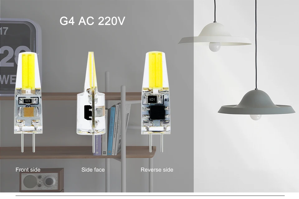 10 шт./лот лампада светодиодный G4 лампа AC/DC 12 В 220 В COB E14 Светодиодный светильник G9 Освещение Заменить галогенный прожектор люстра