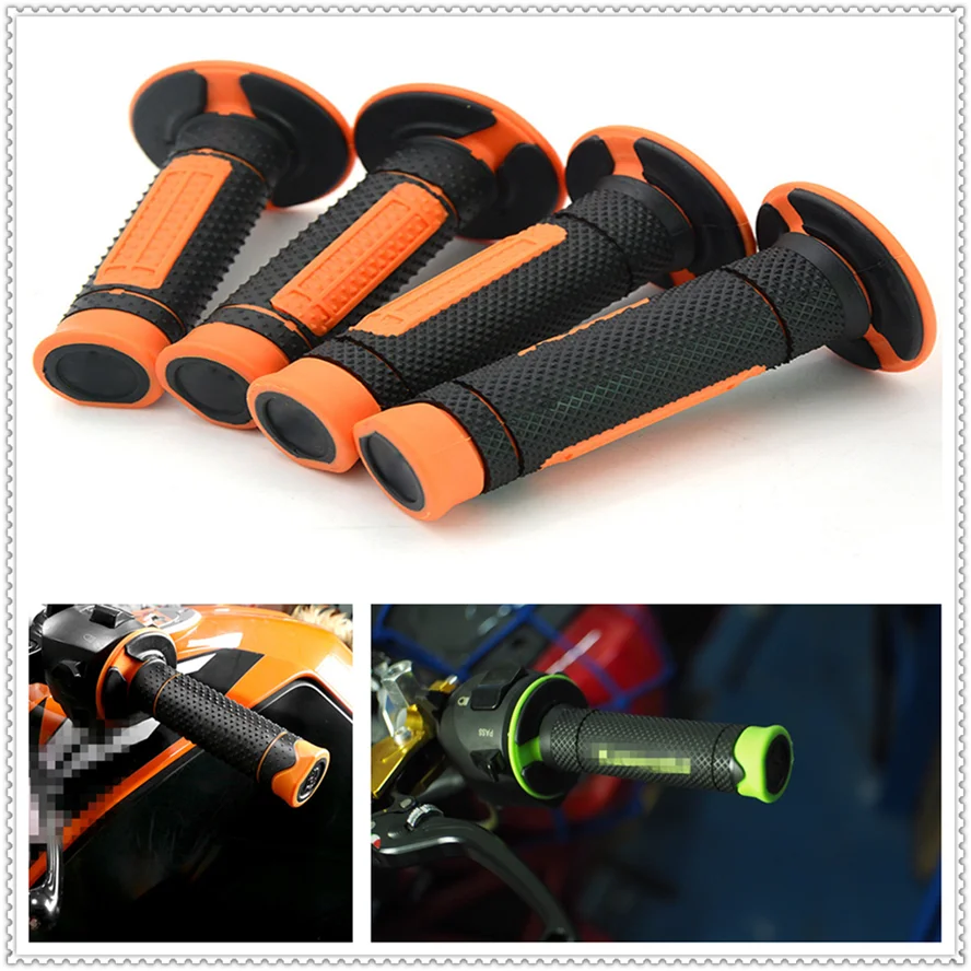 Ручки для мотоцикла Pitbike оранжевые ручки Kawasaki ZR750 ZEPHYR ZX 6 ZX9R ZXR400 ZZR600 VERSYS 1000 400R|Ручки
