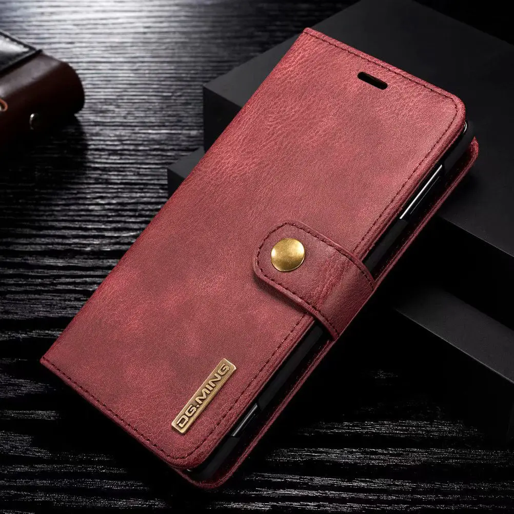 Чехол бумажник из воловьей кожи Sinbeda DG.MING для Galaxy S7 S8 S9 Plus со съемными магнитными