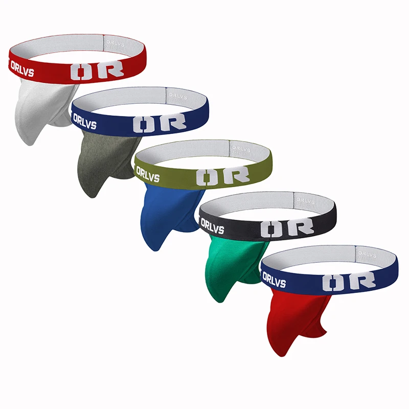 ORLVS 2019 Gay jockstrap 5 шт./партия петух кольцо нижнее белье сетчатые мужские трусики