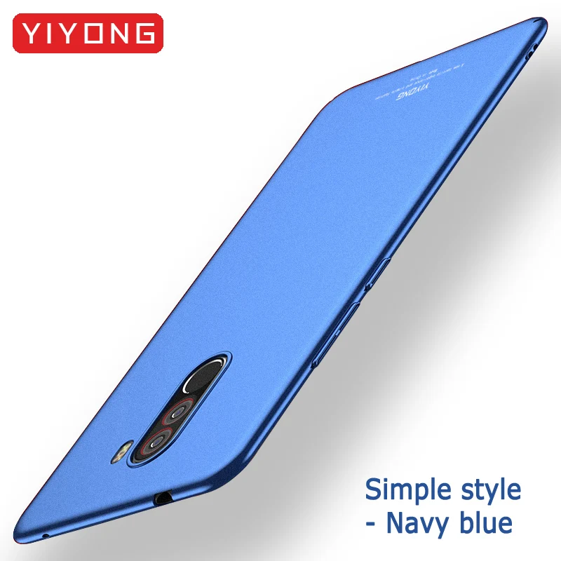 Simple blue Pocophone F1 чехол YIYONG тонкий матовый чехол для Xiaomi Pocophone F1 Global чехол Pocofone F1 Жесткий PC чехол для Xiomi Poco F1 чехол - Цвет: Simple blue