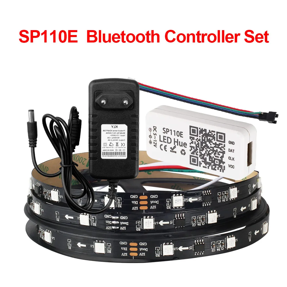 SP110E Controller 5 м 30/60 светодиодный s/M 2811 пикселей Полноцветный Программируемый индивидуальный адресуемый светодиодный светильник WS2811 5050 RGB 12 В светодиодный набор лент - Испускаемый цвет: SP110E Controller