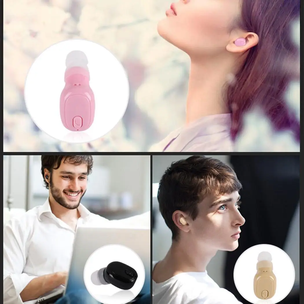 Мини-Невидимая Беспроводная bluetooth-гарнитура микро-наушники-вкладыши стерео