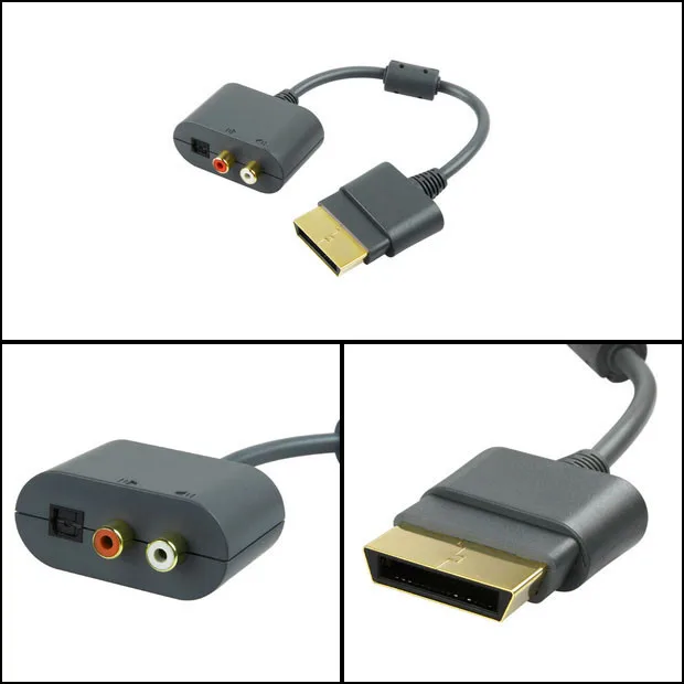 Серый универсальный оптический аудиоадаптер RCA переходник кабель для Microsoft Xbox 360