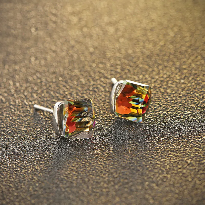 Женские серьги гвоздики из серебра 925 пробы|cube earrings|stud earringsearrings women |
