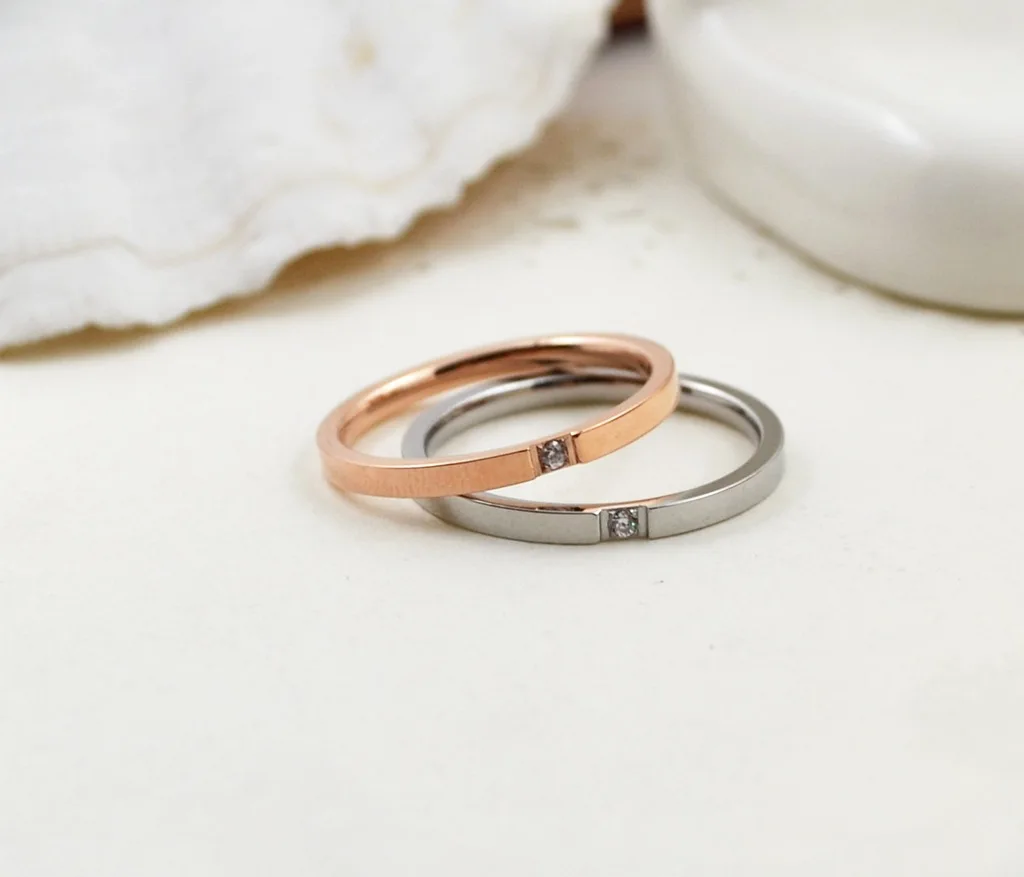 Любовь ювелирные изделия для женщин леди 2 мм розовый золотистый/серебристый