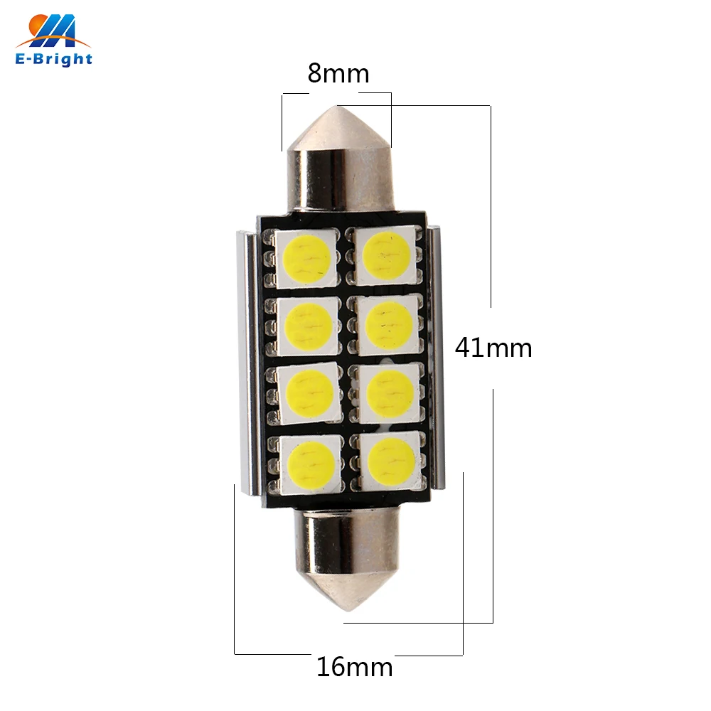 YM E яркий ни 2X C5W Canbus 5050 8 SMD светодиодный гирлянда авто светильник лампа номерной