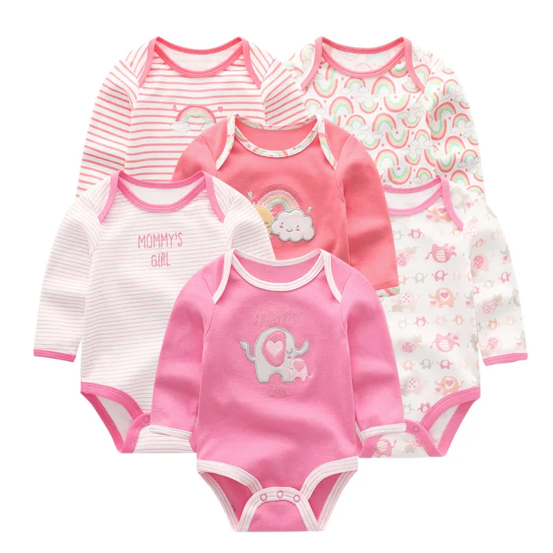 6 шт./лот зимний комбинезон с длинными рукавами для новорожденных roupa de bebe одежда