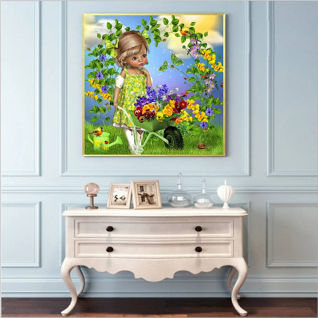 Картина с бриллиантами красивая вышивка для девочек холст картины домашний