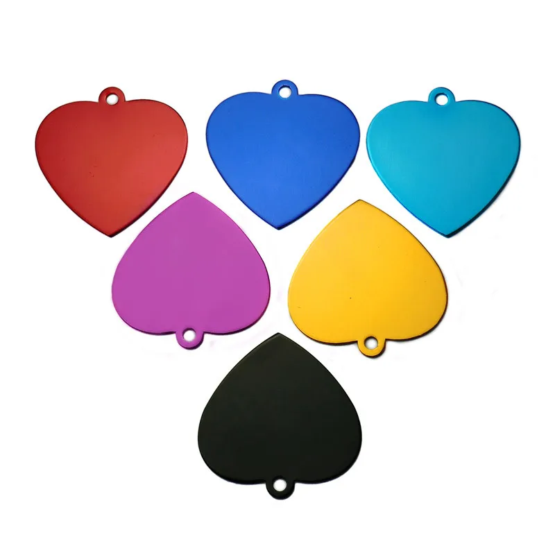 Оптовая продажа 100 шт. в форме сердца алюминий имя питомца ID бирка аксессуары для