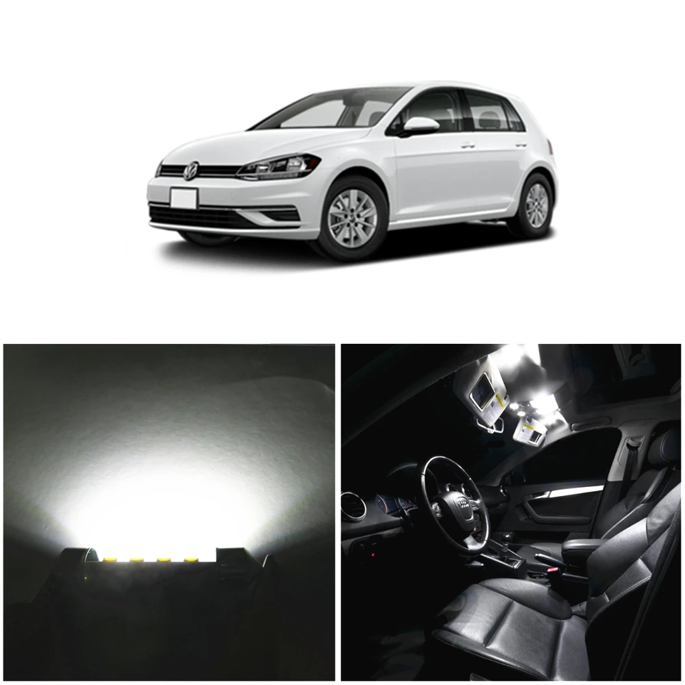 WLJH 9 шт. белый Canbus Error free W5W 36 мм C5W светильник для Volkswagen VW Jetta VI MK6 седан СВЕТОДИОДНЫЙ