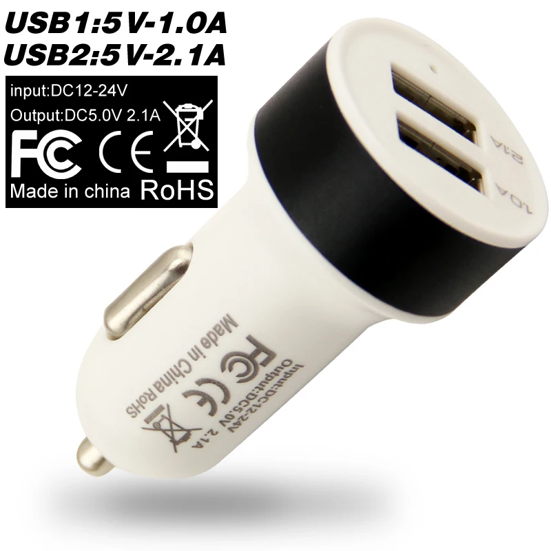 Универсальное автомобильное зарядное устройство с двумя USB-портами 3 шт./лот для