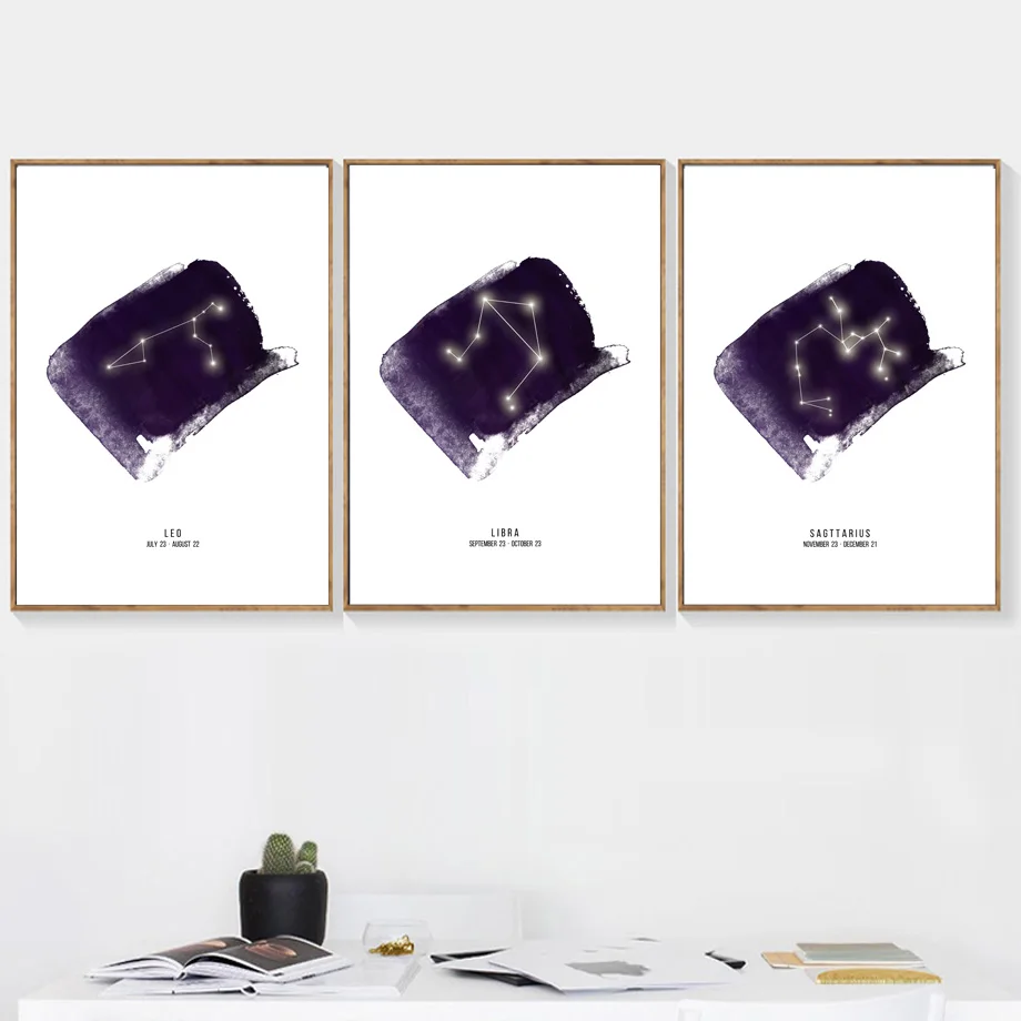 

Zodiac Leo Libra Taurus Gemini Aquarius Wall Art Canvas Painting Nordic Posters And Prints Wall Pictures For Living Room Decor