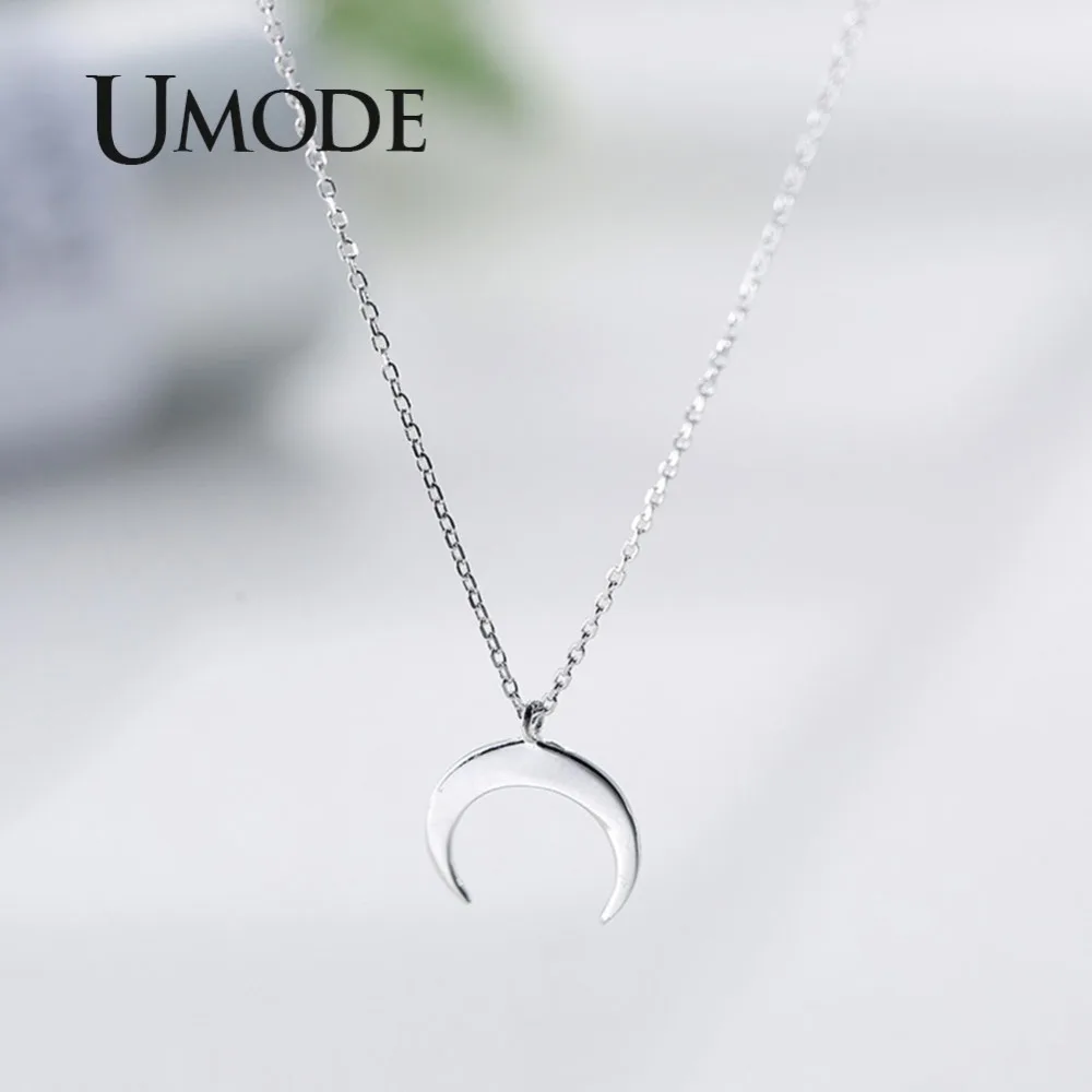 UMODE, модные серебряные ожерелья и кулоны с лунным 925 пробы, подарки для женщин, цепочки, милые романтические серебряные 925 ювелирные изделия ULN0395