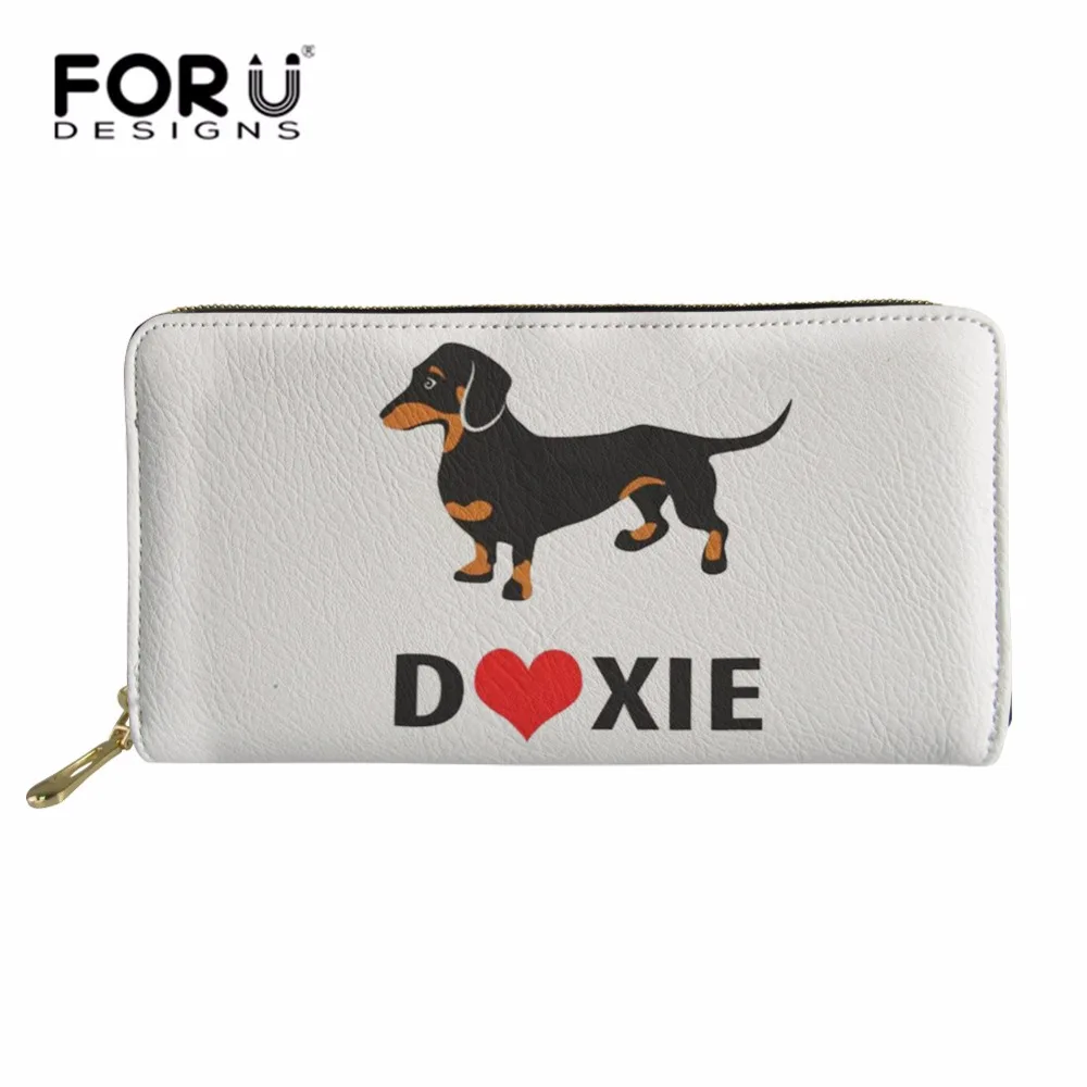 FORUDESIGNS длинный женский кошелек из искусственной кожи с надписью Love Dachshund женские