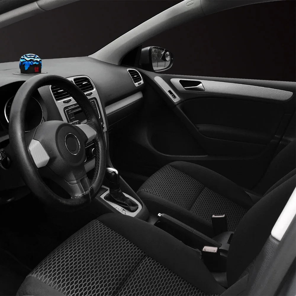 carbon fiber silver Для Volkswagen VW Golf 6 GTI MK6 внутренняя Центральная панель управления дверная ручка наклейки из углеродного волокна наклейки аксессуары для стайлинга автомобилей - Название цвета: carbon fiber silver