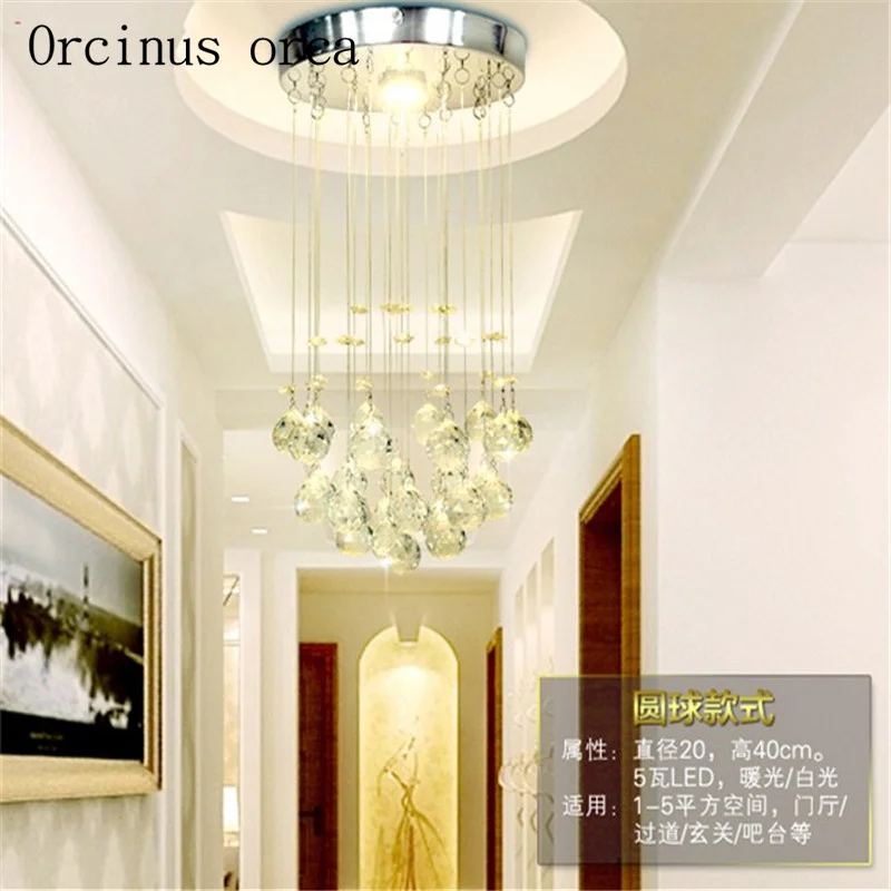 Новый подвесной Хрустальный LED 3 Вт мини потолочный светильник для коридора