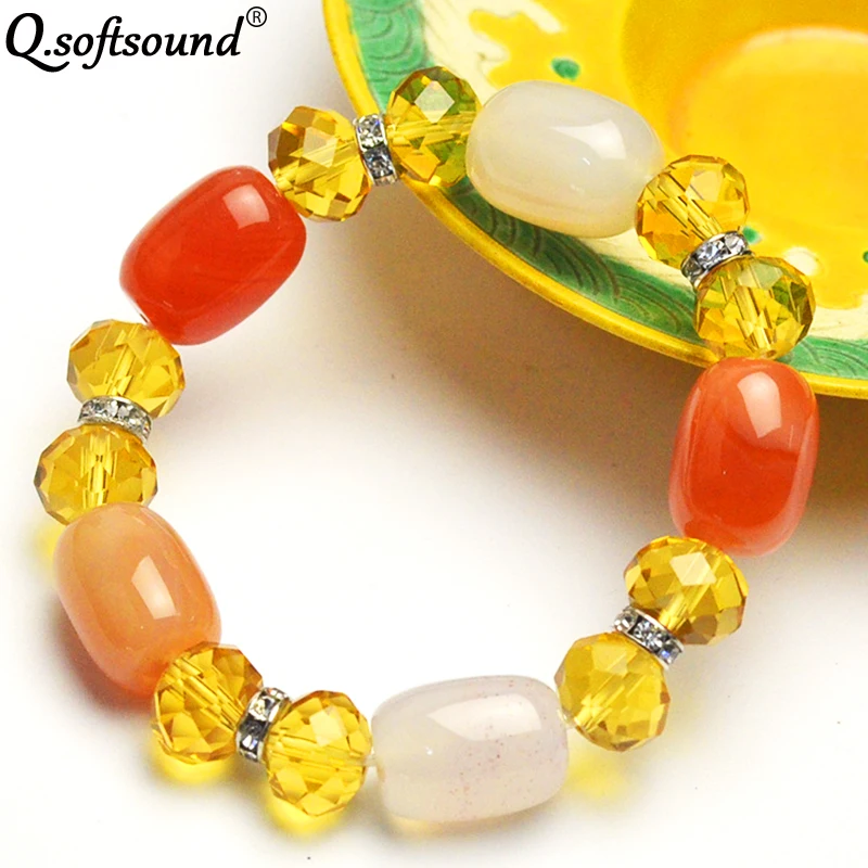 Полудрагоценные бусины из натурального камня браслеты в винтажном стиле с