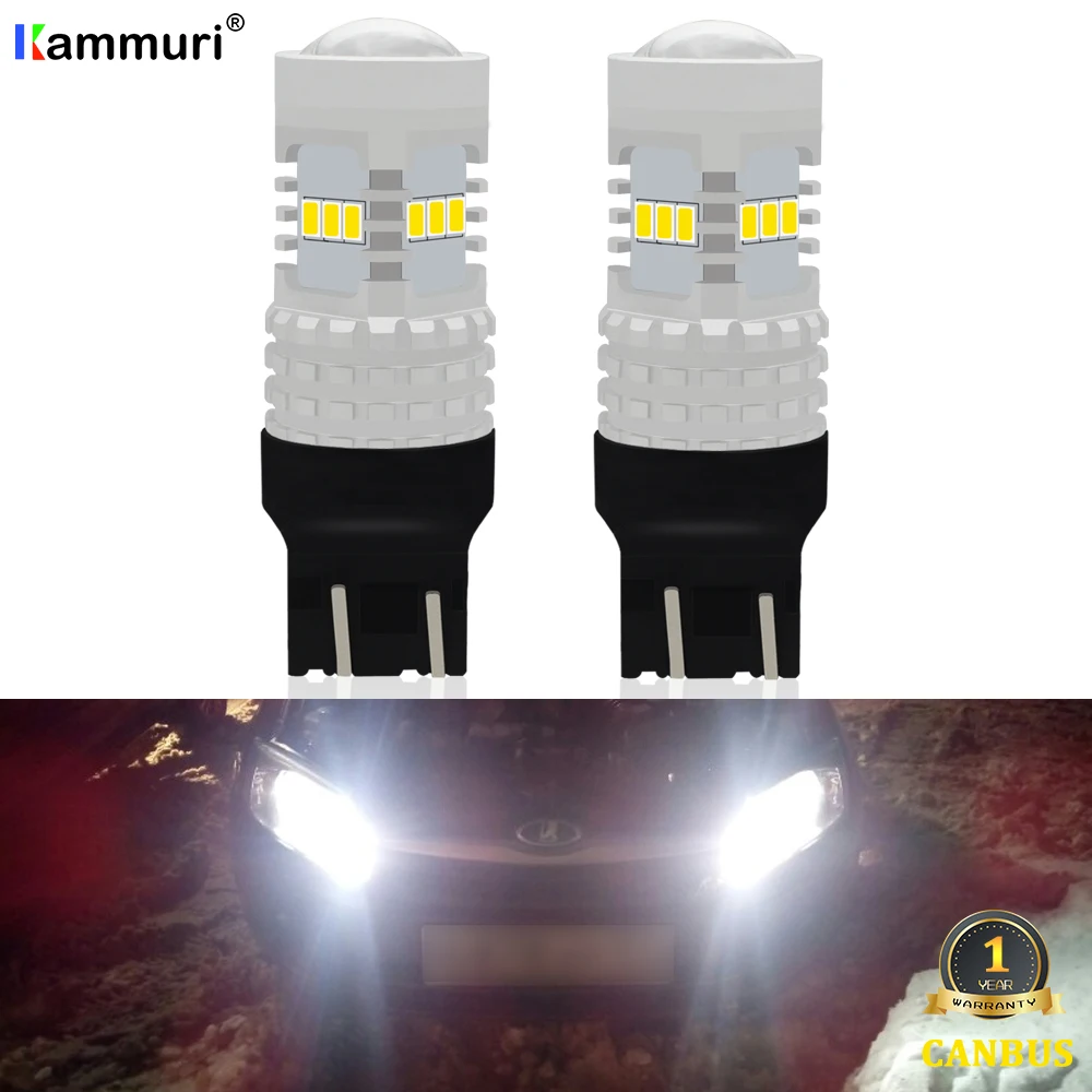Kammuri никакой ошибки T20 W21/5 Вт 7443 SRCK светодио дный лампы для Lada Kalina Granta DRL дневные Бег огни резервного копирования лампа 1260Lm белый 6000 К