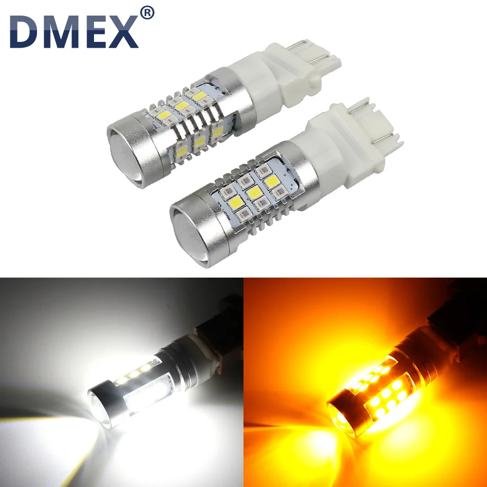 DMEX 2 шт. Switchback двухцветные светодиодный светодиодные лампы T25 3157 P27/7 Вт белый +