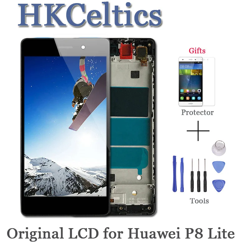 AAA Качество ЖК-рамка для HUAWEI P8 Lite ЖК-дисплей с сенсорным экраном Замена Huawei