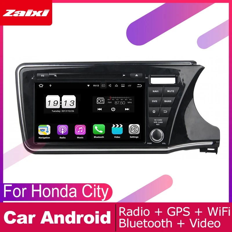 Автомобильный мультимедийный плеер ZaiXi 2 din Автомагнитола для Honda City 2014 ~ 2019 с