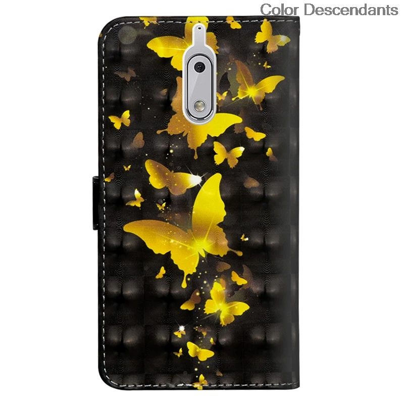 Чехол-книжка 3D с кошкой и деревом для Nokia 6 2017 TA-1033 TA-1025 TA-1021 кожаный чехол-бумажник