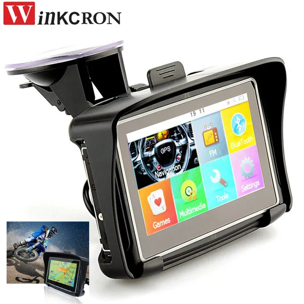 GPS навигатор для мотоцикла и автомобиля 4 3 дюйма IP67 8G Bluetooth|motorcycle gps navigation|motorcycle
