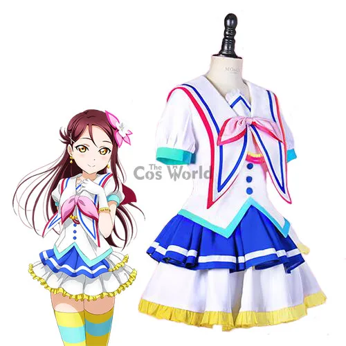 Милый! Солнечный свет! Aqours Jumping Heart Sakurauchi Riko Костюм Форма моряка платье наряд Аниме