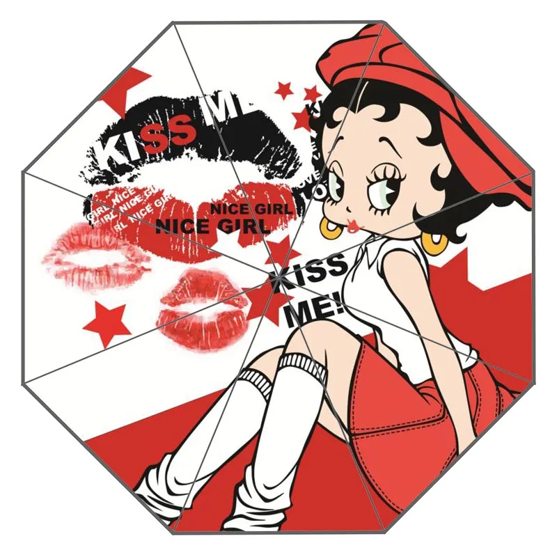 Пользовательский Betty Boop Зонт с произведением искусства зонт от солнца и солнцезащитный крем анти-УФ зонтик# QAZ098K - Цвет: Umbrella