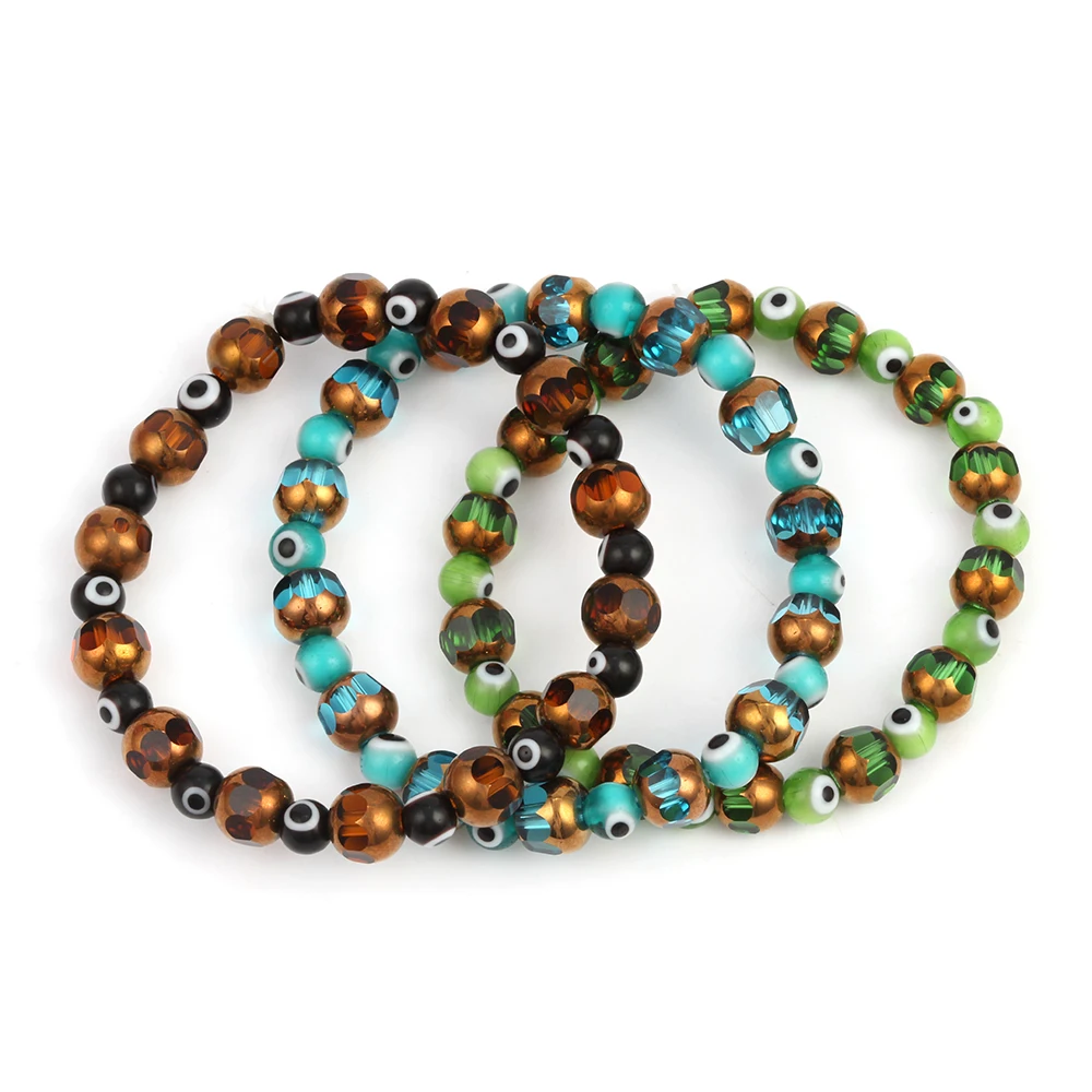 MEIBEADS 1 шт. модный 6/8 мм браслет от сглаза красочные бусины из смолы